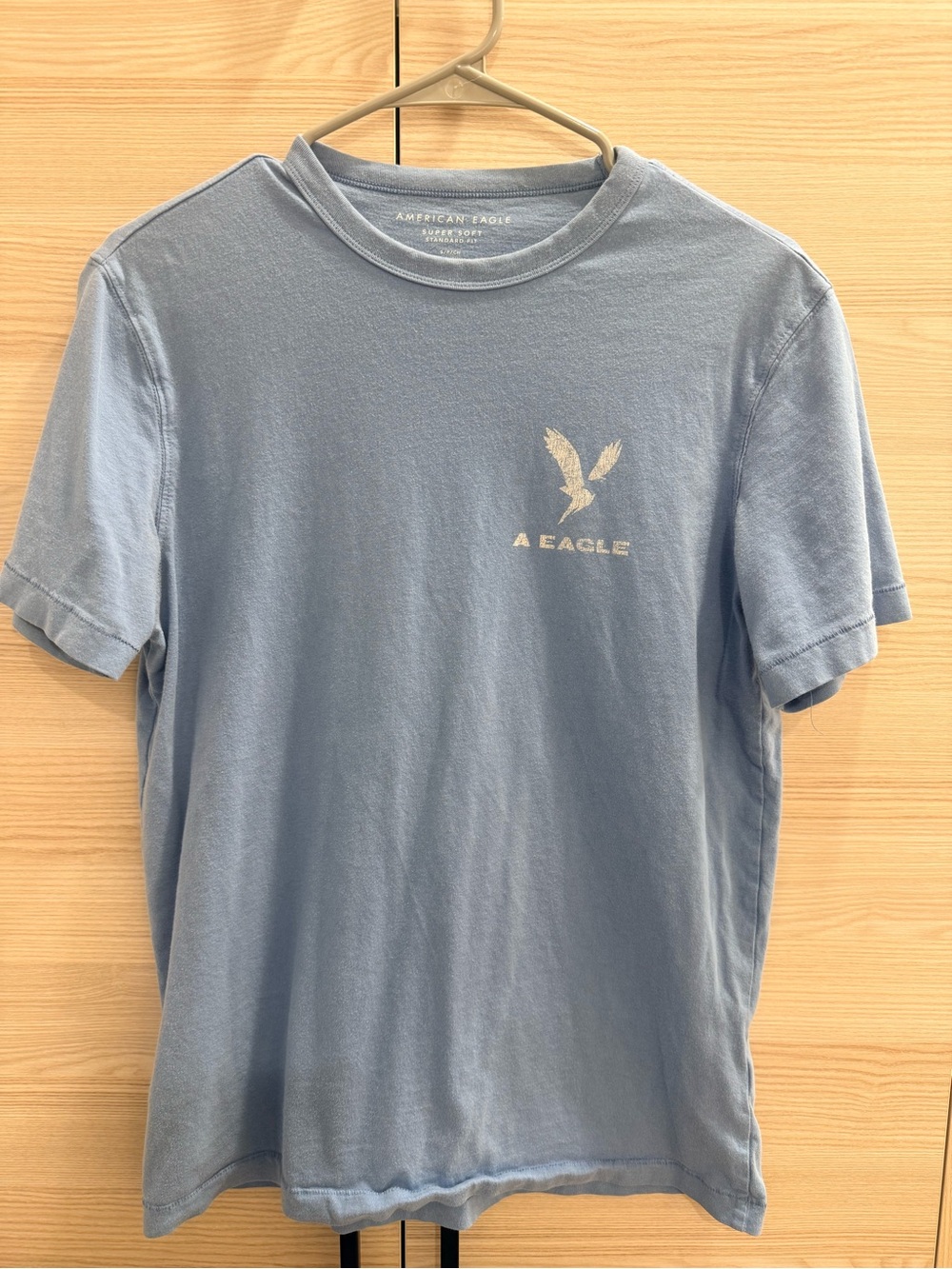 American Eagle Outfitters Light Blue Short Sleeve Tee with White Eagle Logo